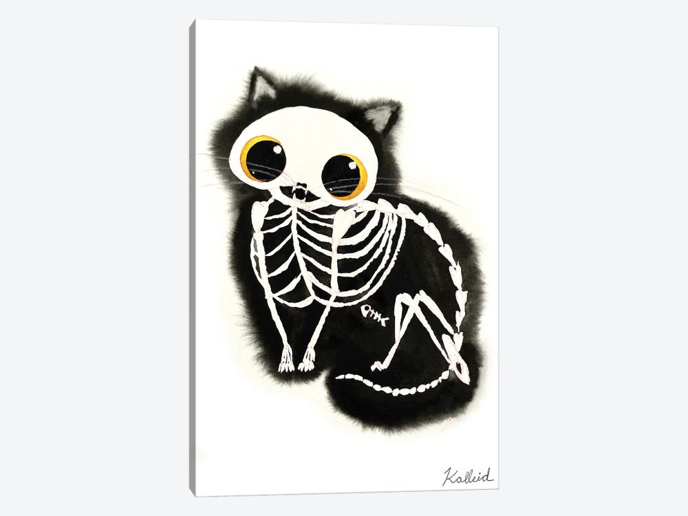 Skeleton Cat by Kalleidoscape Design 1-piece Canvas Art