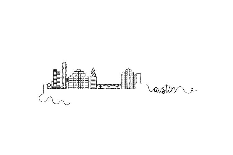 Austin Skyline by Kharin Hanes wall art