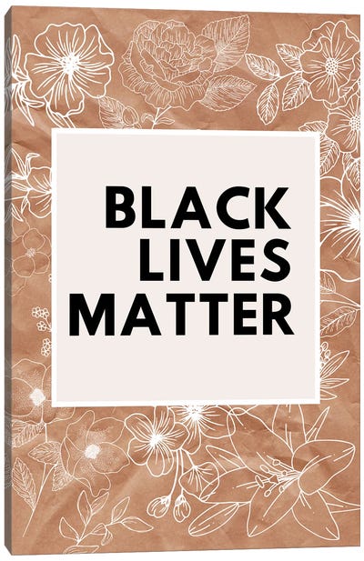 Black Lives Matter Coral Canvas Art Print - Kharin Hanes