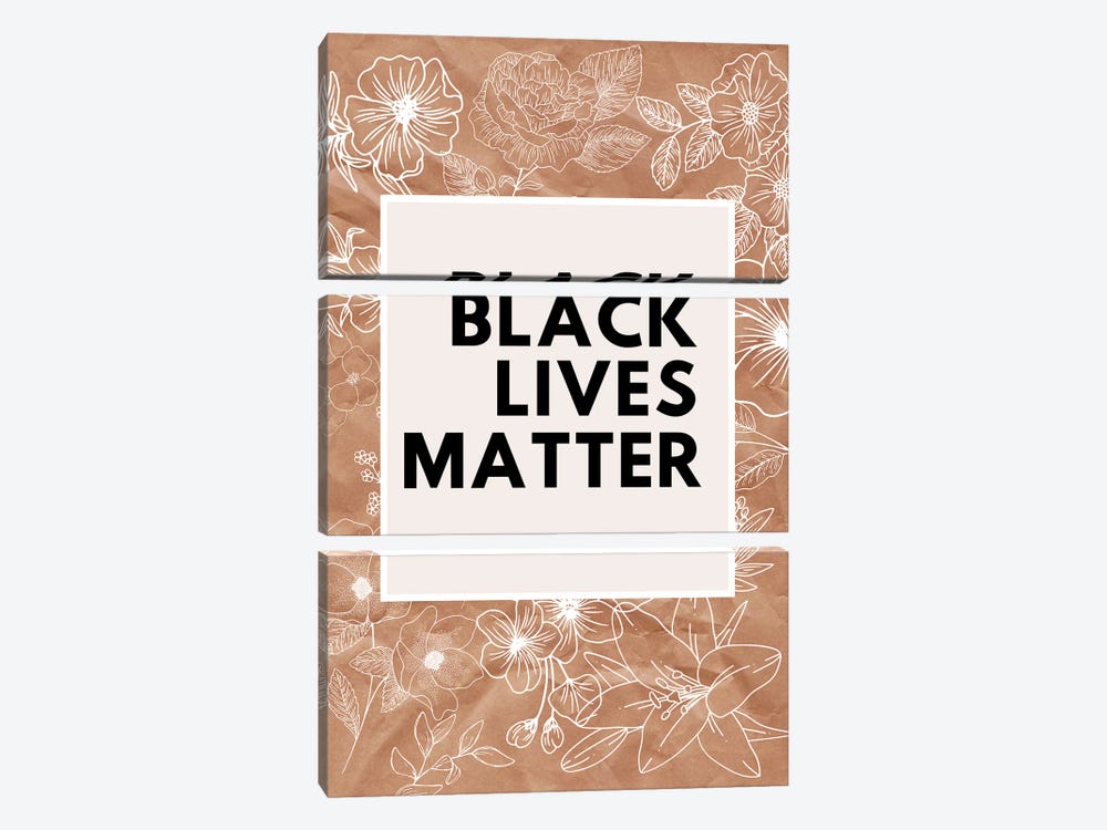 Black Lives Matter Coral by Kharin Hanes 3-piece Canvas Wall Art