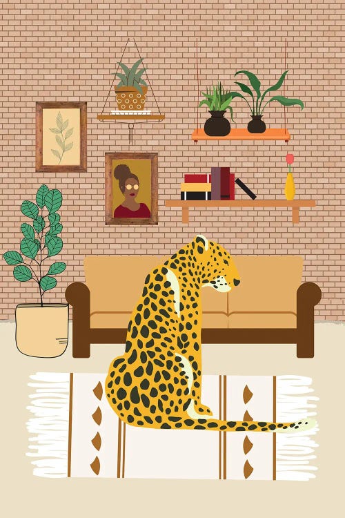 Bohemian Home Interior Leopard by Kharin Hanes wall art