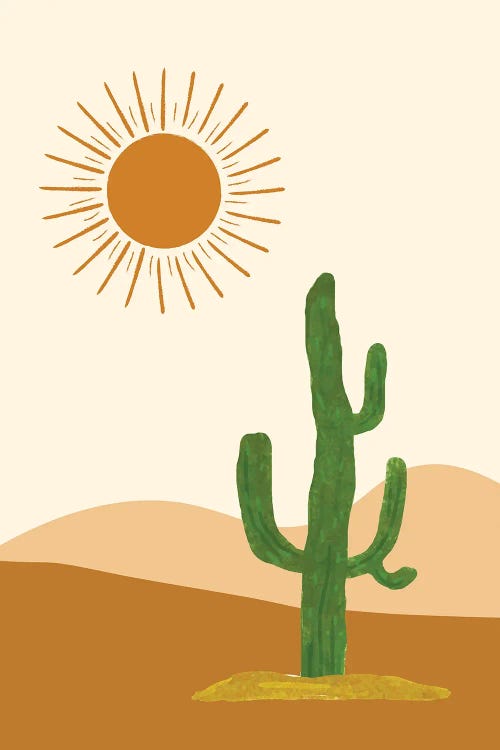 Desert Cactus Scenery by Kharin Hanes wall art