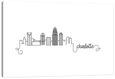 Charlotte Skyline Canvas Art Print - Charlotte Skylines
