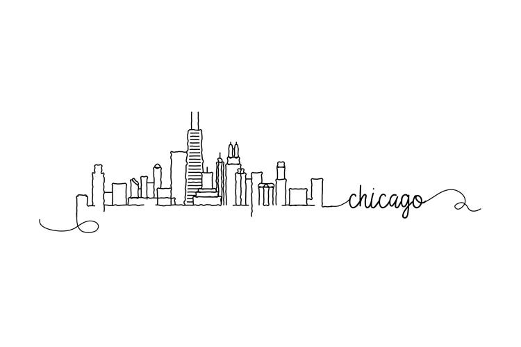 Chicago Skyline by Kharin Hanes wall art