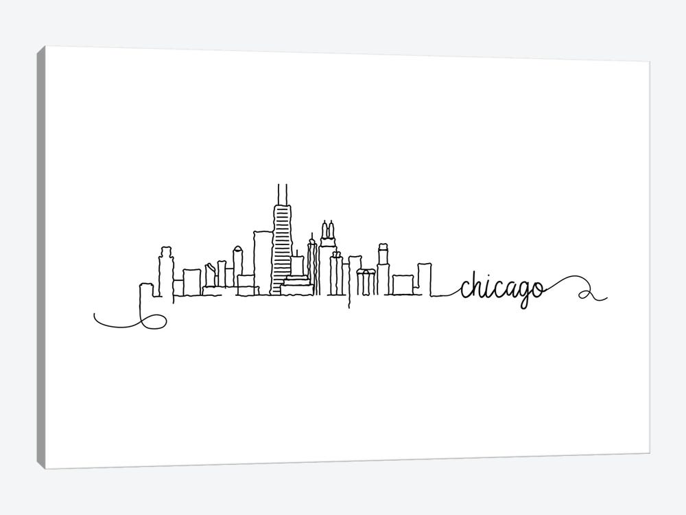 Chicago Skyline by Kharin Hanes 1-piece Canvas Art