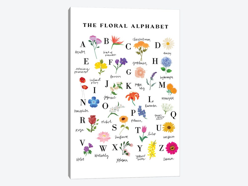 The Floral Alphabet by Kharin Hanes 1-piece Art Print