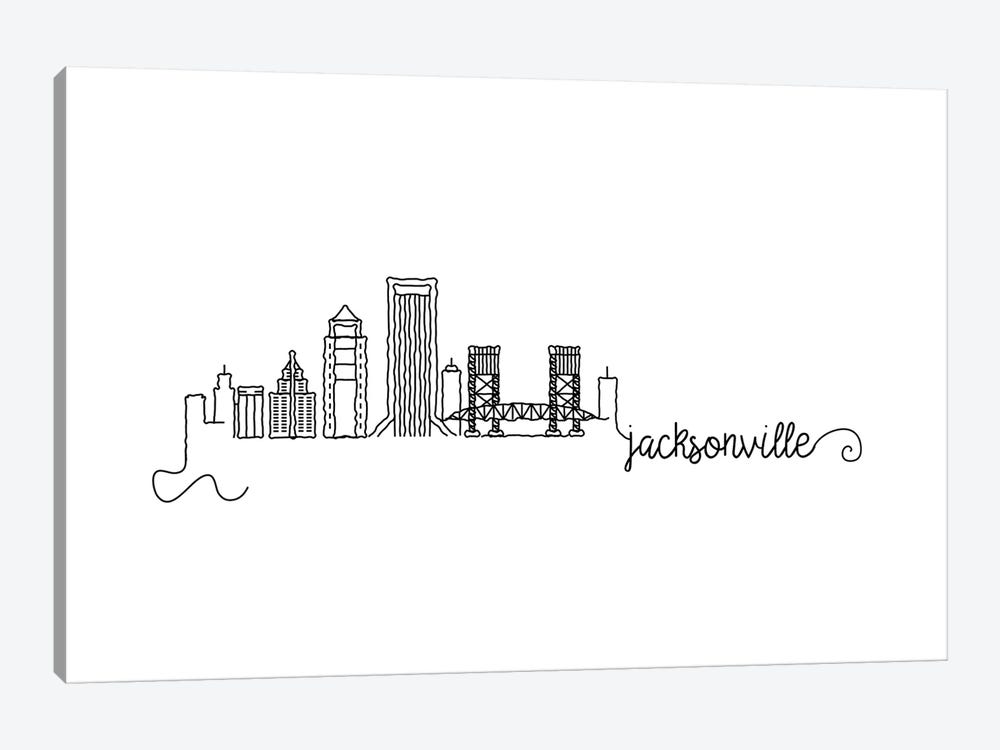 Jacksonville Skyline by Kharin Hanes 1-piece Canvas Art Print