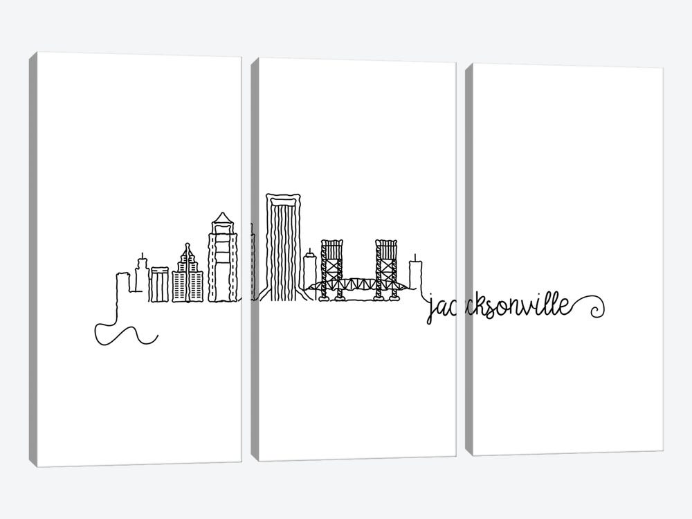 Jacksonville Skyline by Kharin Hanes 3-piece Art Print
