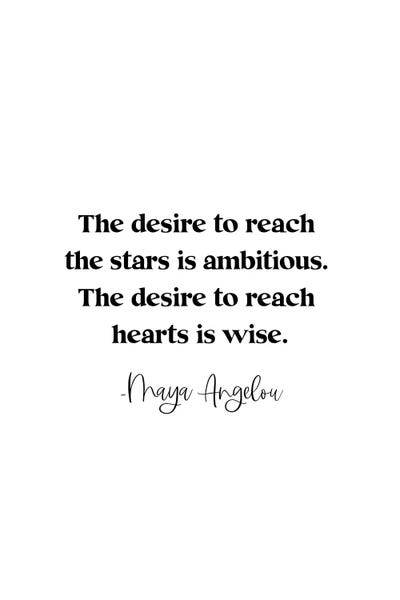 Kharin Hanes: Maya Angelou Quote "The Desire To Reach The Stars Is Ambitious..." by Kharin Hanes