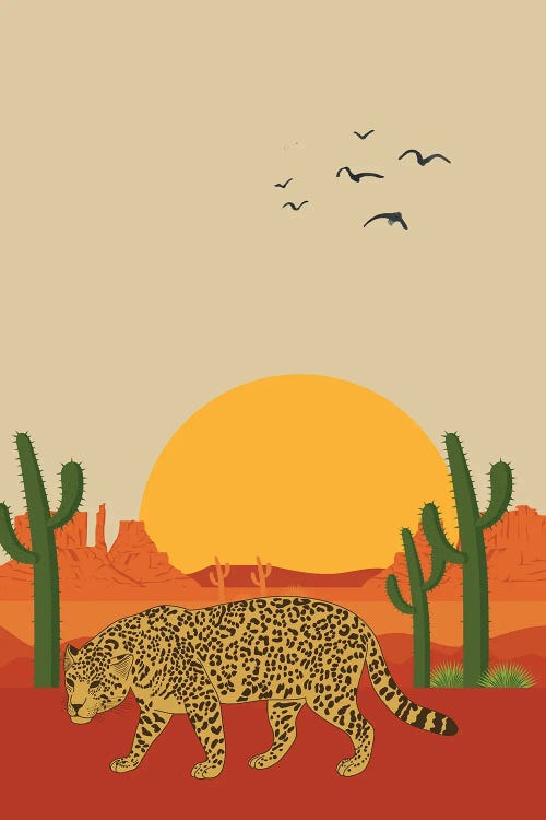 Cheetah In The Sahara Desert