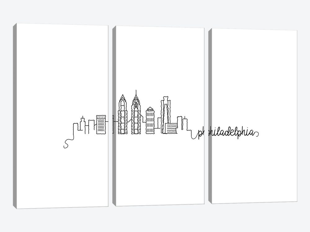 Philadelphia Skyline by Kharin Hanes 3-piece Canvas Print