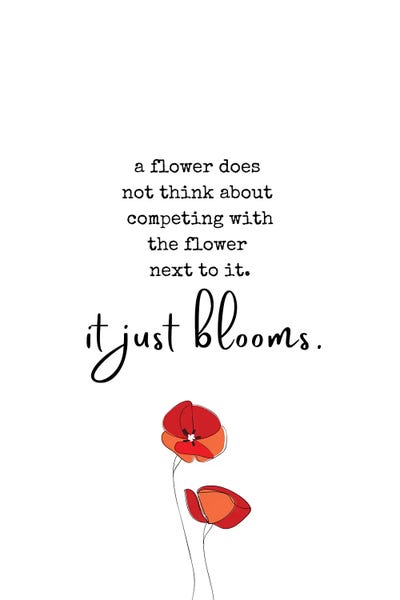 Black & White & Red: Poppy Flower Inspirational Quote by Kharin Hanes