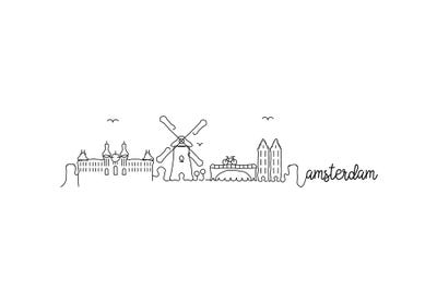 Amsterdam Skyline by Kharin Hanes multi panel art