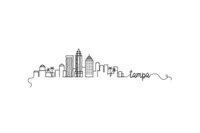 Tampa Skyline by Kharin Hanes framed wall art