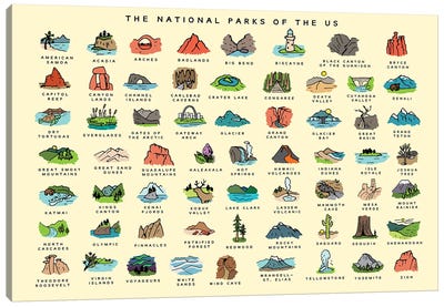 The National Parks Of The Us Canvas Art Print - Badlands National Park Art