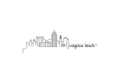 Virginia Beach Skyline by Kharin Hanes framed wall art