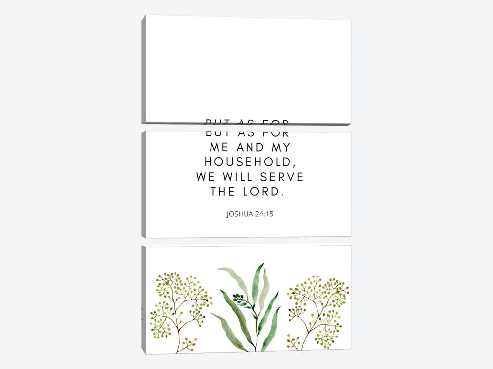 As For Me And My Household, We Will Serve The Lord Joshua 24 by Kharin Hanes 3-piece Canvas Wall Art