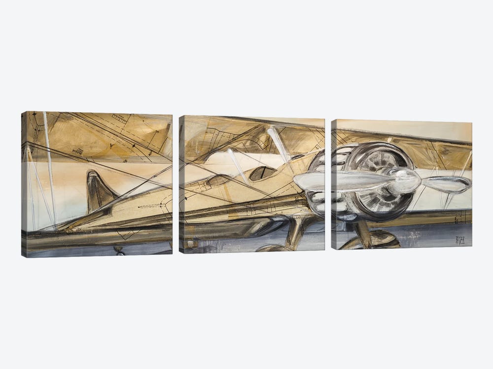 Biplane by Kelsey Hochstatter 3-piece Canvas Art