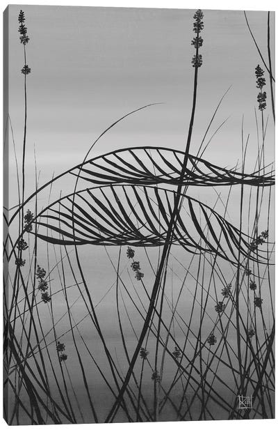 Grasses At Dusk I Canvas Art Print - Gray Art