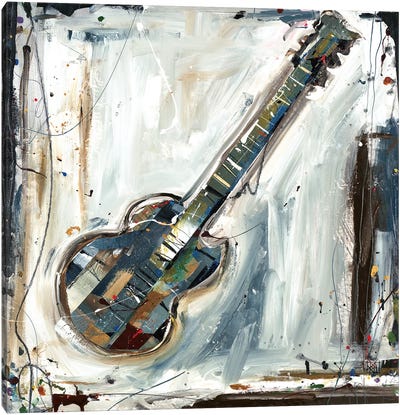 Imprint Guitar Canvas Art Print - Musical Instrument Art