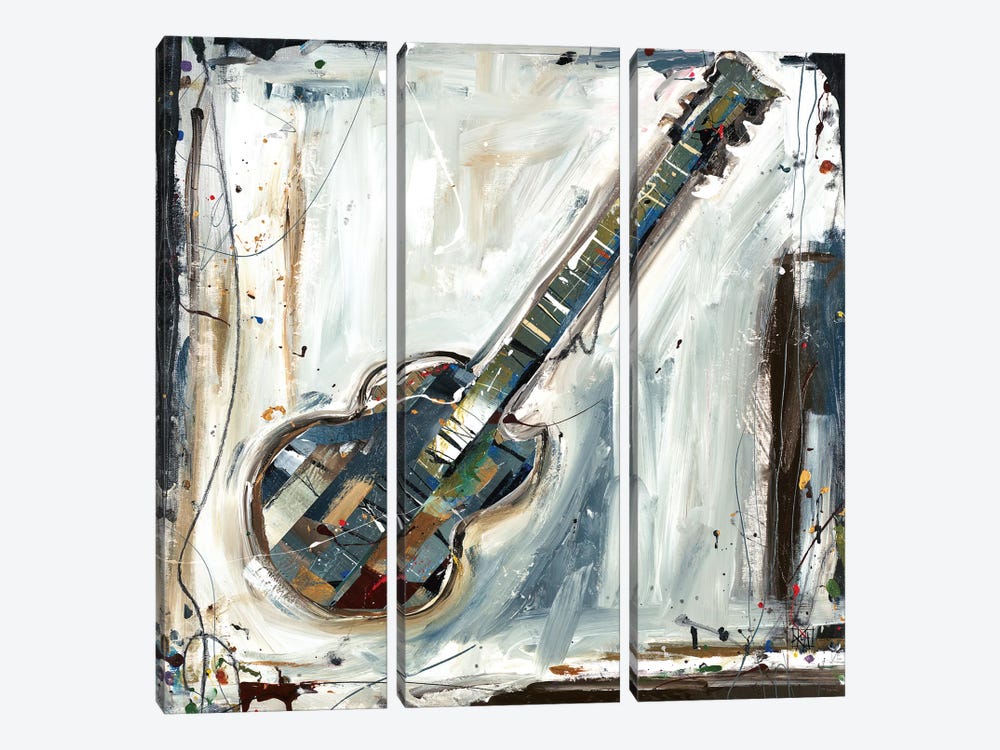Imprint Guitar by Kelsey Hochstatter 3-piece Canvas Wall Art