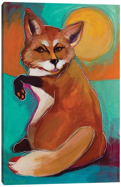 Interrupted Canvas Art Print - Fox Art