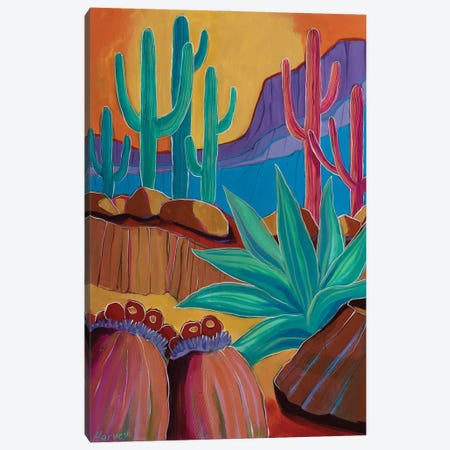 Saguaros In The Valley Canvas Print #KHV20} by Kristin Harvey Canvas Art Print
