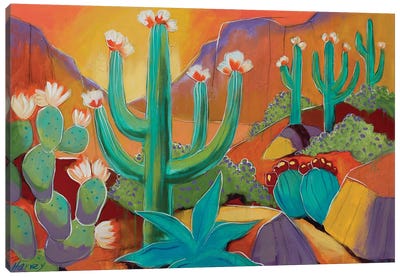 Spring In Green Valley Canvas Art Print - Cactus Art