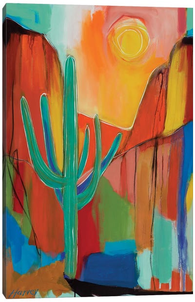 That Morning The Sky Was On Fire Canvas Art Print - Cactus Art