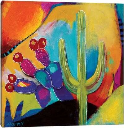 You And Me Canvas Art Print - Cactus Art