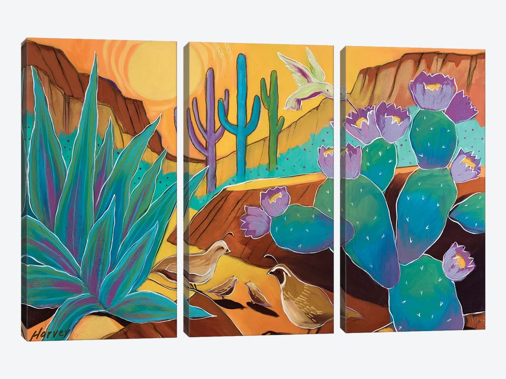 Our Beautiful Desert by Kristin Harvey 3-piece Canvas Art Print