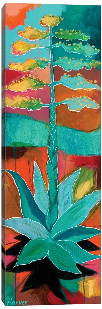Century Agave In Teal Canvas Art Print - Cactus Art