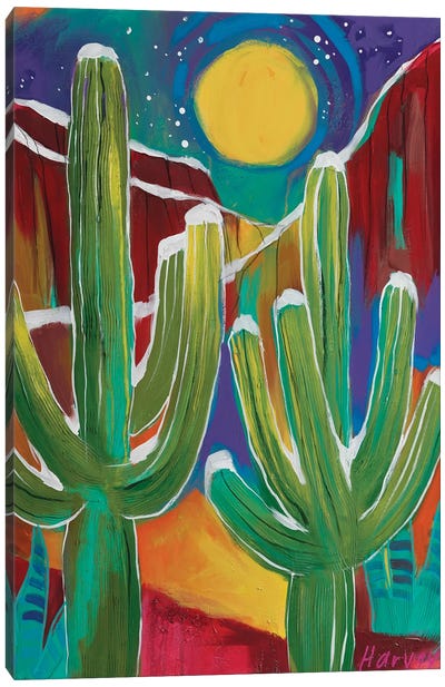 December Desert Canvas Art Print - Southwest Décor