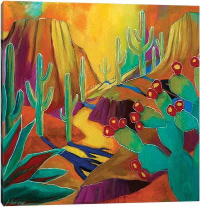 Our Colorful Desert Canvas Art Print - Succulent Art