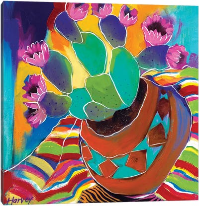 A Lively Bunch Canvas Art Print - Cactus Art
