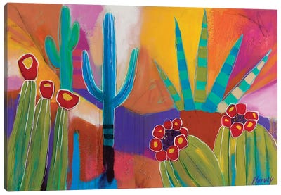 Desert Fun Canvas Art Print - Cactus Art