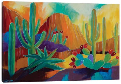 The Golden Hour I Canvas Art Print - Cactus Art