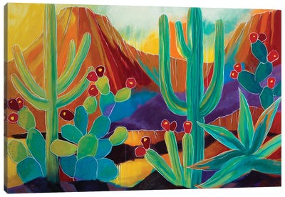 The Golden Hour II Canvas Art Print - Cactus Art