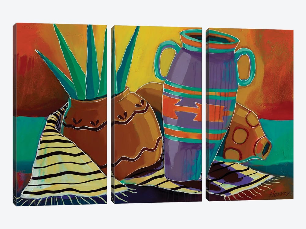 The Purple Vessel by Kristin Harvey 3-piece Canvas Print
