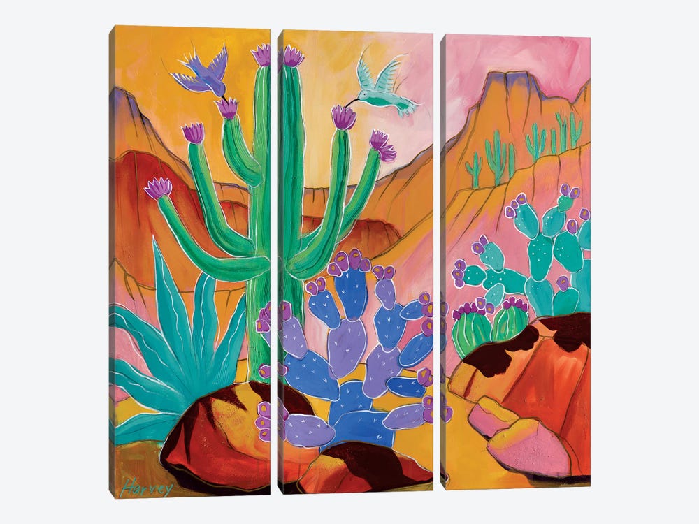 Desert Joy by Kristin Harvey 3-piece Canvas Artwork