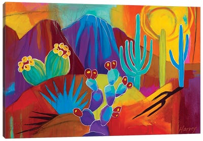Color Me Happy Canvas Art Print - Cactus Art