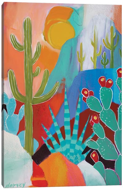 Desert Showers Canvas Art Print - Succulent Art