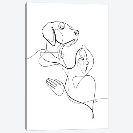 Honor The Bond No. 5 / Dog & Woman Canvas Print #KHY103} by Dane Khy Canvas Print
