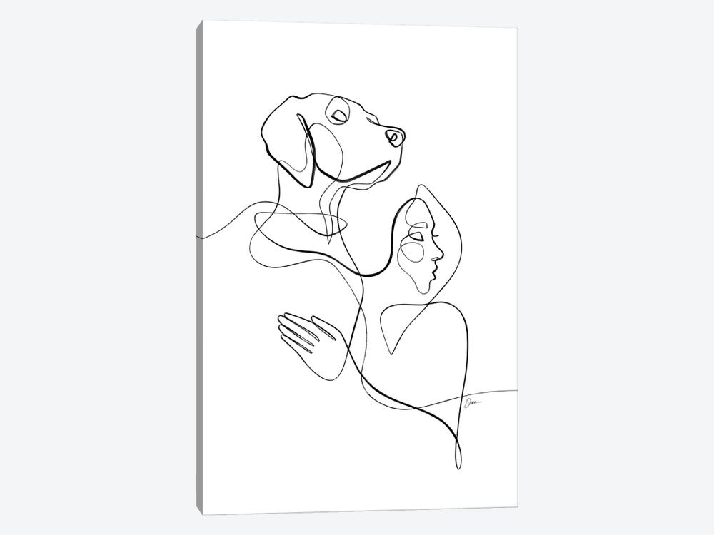 Honor The Bond No. 5 / Dog & Woman by Dane Khy 1-piece Canvas Art Print