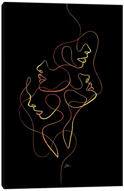Femme Faces With One Line Canvas Art Print - Dane Khy