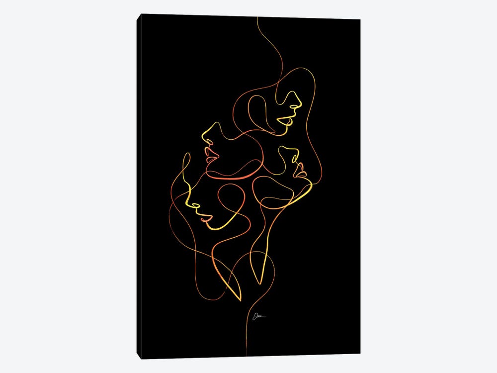 Femme Faces With One Line by Dane Khy 1-piece Canvas Artwork