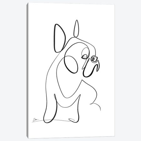 French Bulldog With One Line Canvas Print #KHY108} by Dane Khy Canvas Print