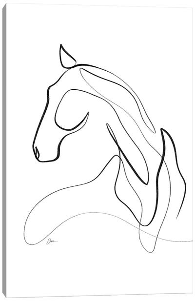 Equus No. 13 / Horse With One Line Canvas Art Print - Dane Khy