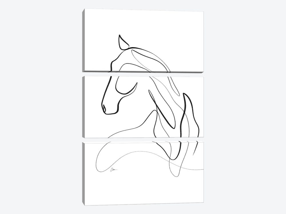 Equus No. 13 / Horse With One Line by Dane Khy 3-piece Art Print