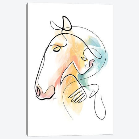 Equus No. 13 / Horse With One Line Canvas - Canvas Wall Art | Dane Khy